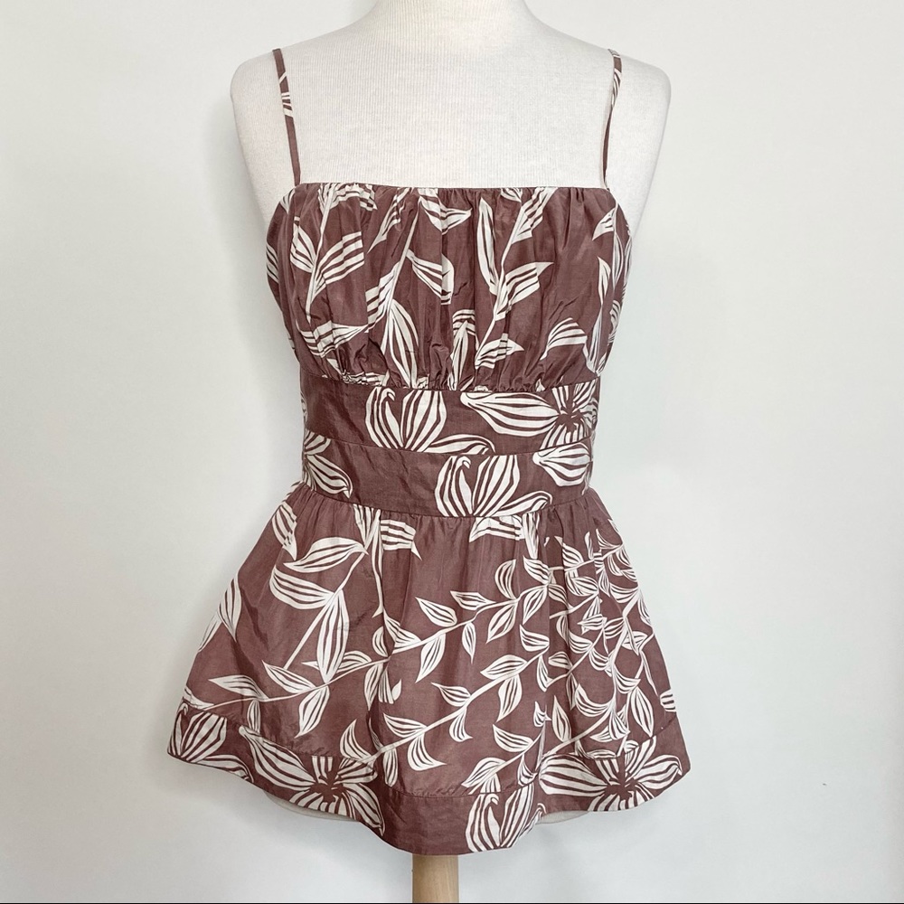 Plenty by Tracy brown floral silk blend top 8